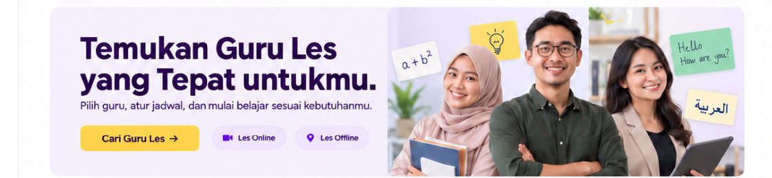Temukan guru les yang tepat untukmu. Pilih guru, atur jadwal, dan mulai belajar sesuai kebutuhanmu.